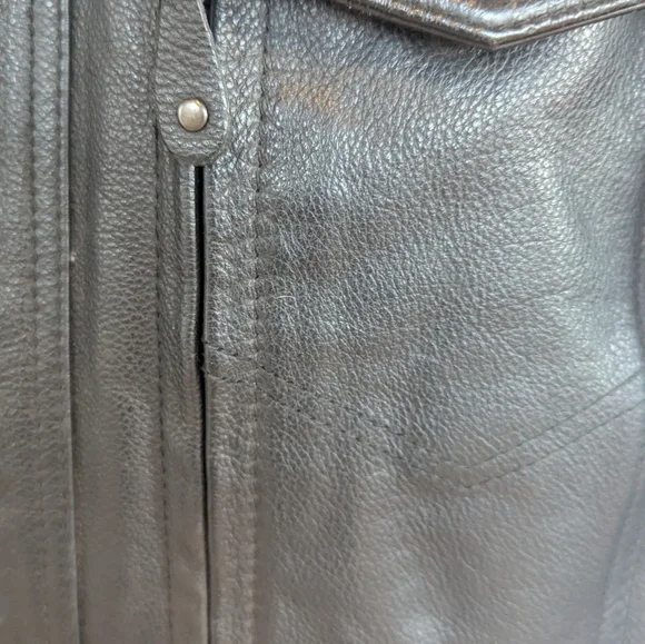 First Classic Men's Black Leather Motorcycle Jacket
